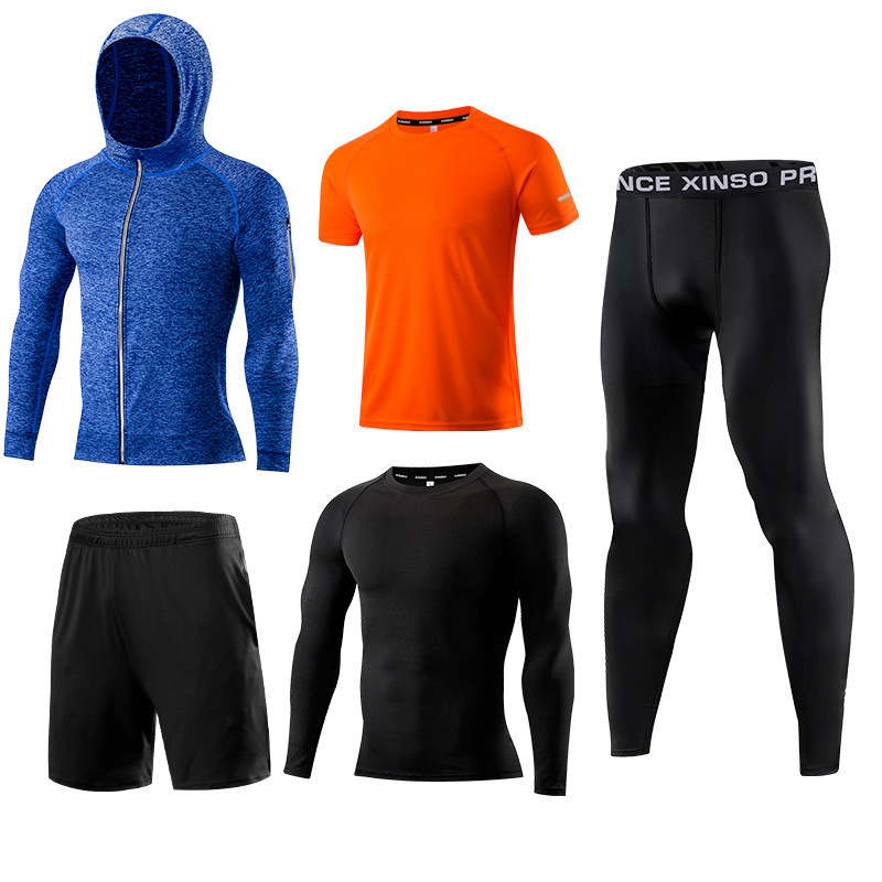 Running Gear Autumn - 5点セット メンズ フィットネスウェア セット 速乾 ジム