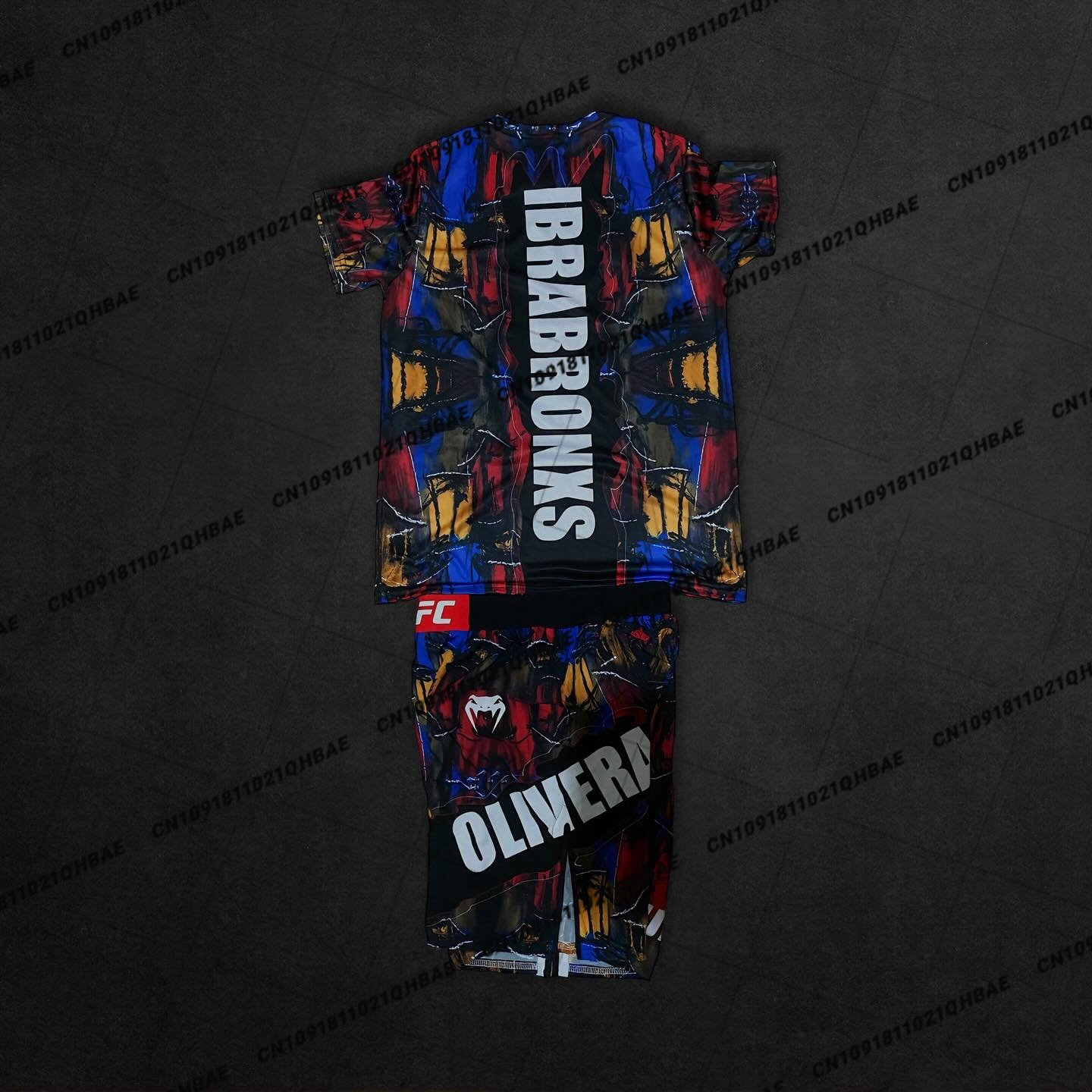 Running Gear Men - 夏トップボクサー MMA 八角形ケージチャールズオリベイラ Tシャツショーツセット男性スポーツトレーニングランニングセットスピード乾燥ファイティングセット