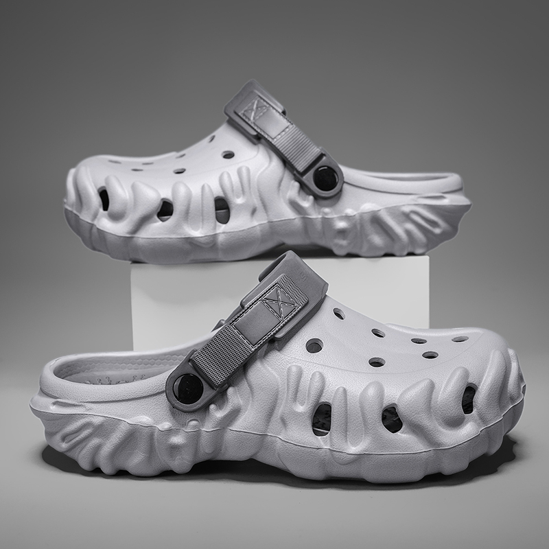 Running Gear Shoes - メンズサマーカジュアル通気性軽量サンダル、トレンディランニングシューズ、快適スリッポンEVAフラットサンダル、ビーチウェア用