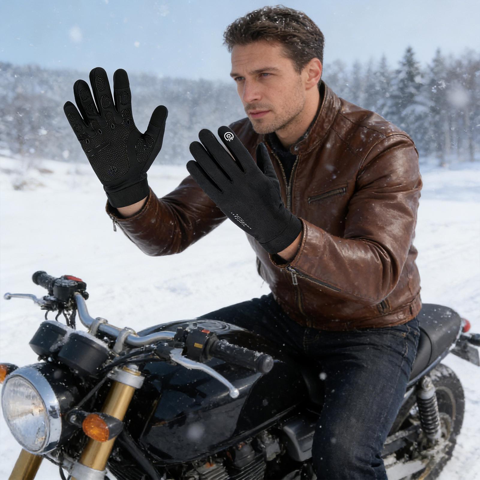 Running Gear Cold Weather Men - フルフィンガー防寒グローブ 冬用サイクリンググローブ タッチスクリーン対応 スノーグローブ サイクリング ランニング