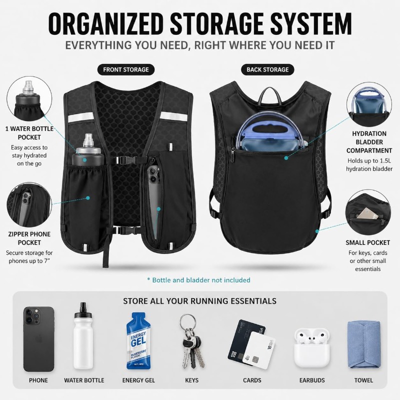 ランニング＆サイクリングスポーツ用反射軽量ベスト、携帯電話収 - Running Gear For Your Phone のレビューと価格