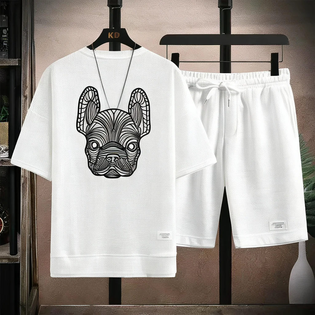 夏のメンズ速乾カジュアル半袖Tシャツとショートパンツセットシ - Running Gear Men のレビューと価格