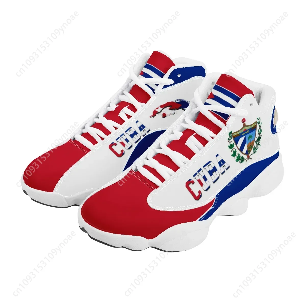 キューバ国旗プリントクール男性バスケットボールスニーカーカス - Running Gear Shoes のレビューと価格