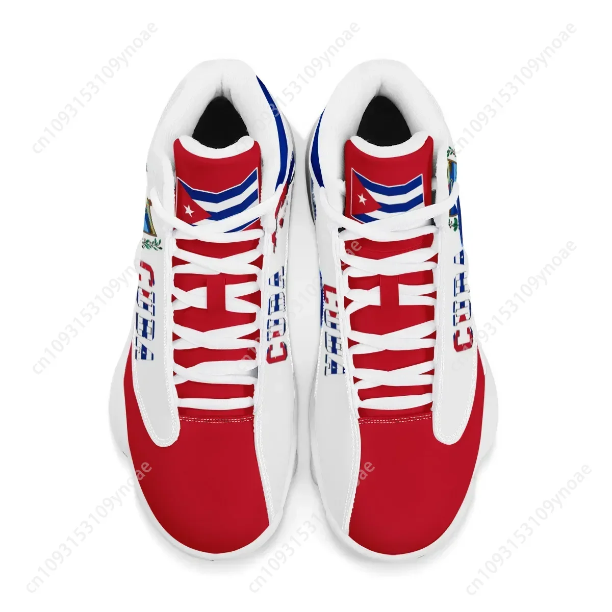 キューバ国旗プリントクール男性バスケットボールスニーカーカス - Running Gear Shoes のレビューと価格