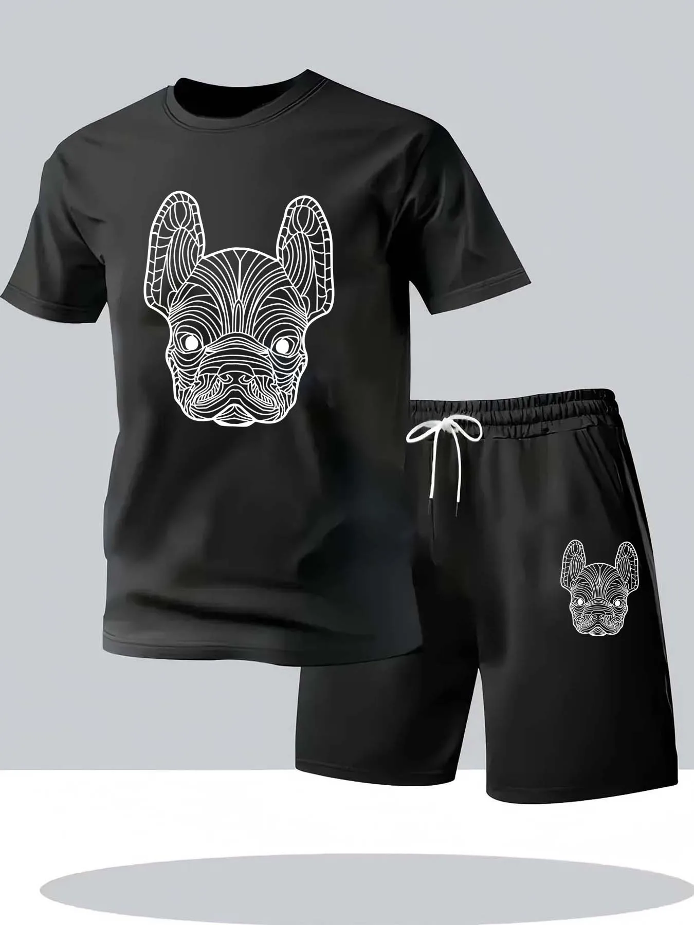 夏のメンズ速乾カジュアル半袖Tシャツとショートパンツセットシ - Running Gear Men のレビューと価格